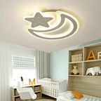Plafonnier LED lune et étoile pour chambre d'enfant, télécommande