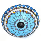 Verre de remplacement en vitrail méditerranéen bleu, Ø 40 cm