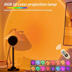 Lampe projecteur coucher de soleil sur tige, tête orientable, 24 cm