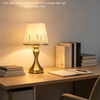 Lampe de chevet pied doré galbé, abat-jour imprimé épis de blé