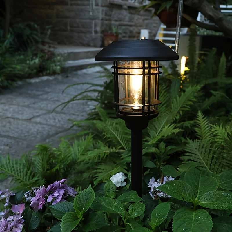 Lanterne de jardin en verre et acier à filament