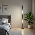 Lampadaire LED torsadé de 121 cm, ruban lumineux sur socle rond
