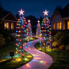 Sapin de Noël lumineux solaire en spirale à étoile, 93 cm, 80 LED