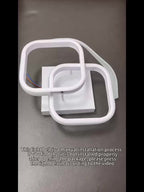 Plafonnier LED à deux carrés entrelacés, noir ou blanc, 29 cm