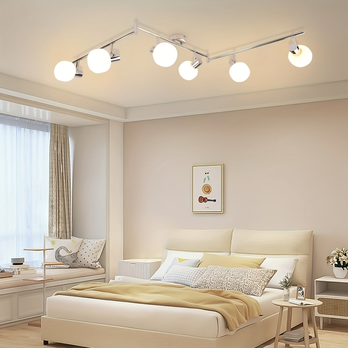 Plafonnier spots en verre opalin strié, noir ou chromé, 1 à 6 E14