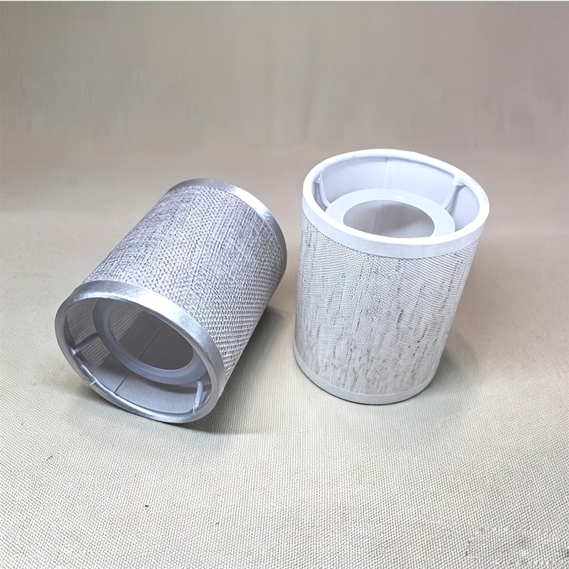 Mini abat-jour cylindre en toile de lin beige pour veilleuse, Ø 8 cm