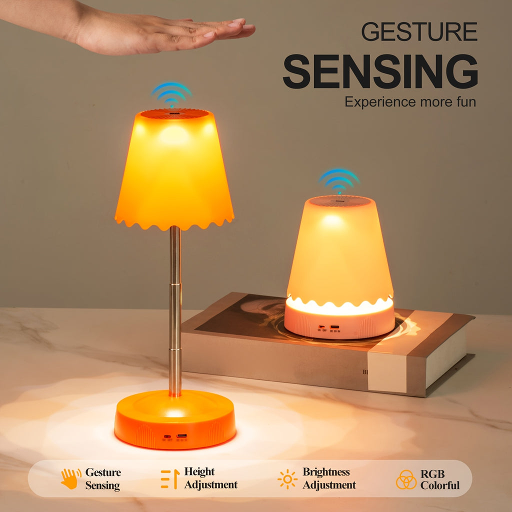 Lampe de table télescopique sans fil à commande gestuelle et RVB