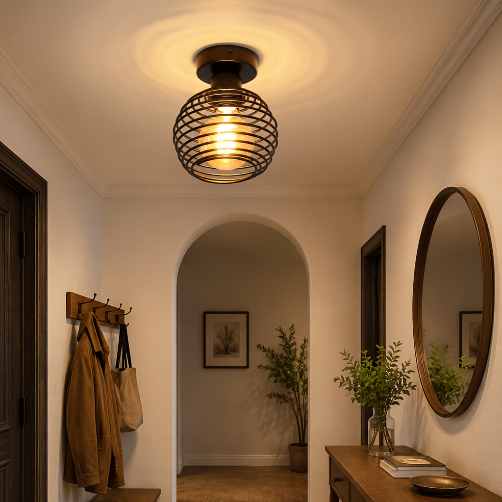 Lampe de plafond à ressort