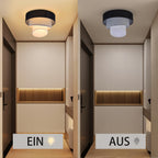 Plafonnier à abat-jour tissu en trois étages noir, gris et blanc