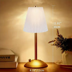 Lampe de table sans fil plissée sur dôme doré, tactile, 6 coloris