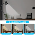 Lampe à pince noire à col de cygne de 40 cm, couture et lecture