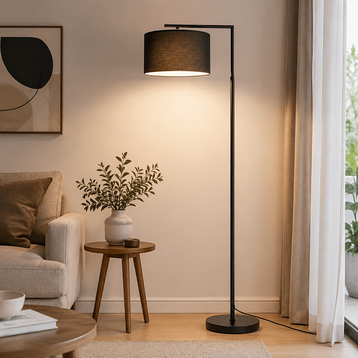 Bras coudé et tambour profond pour un éclairage enveloppant