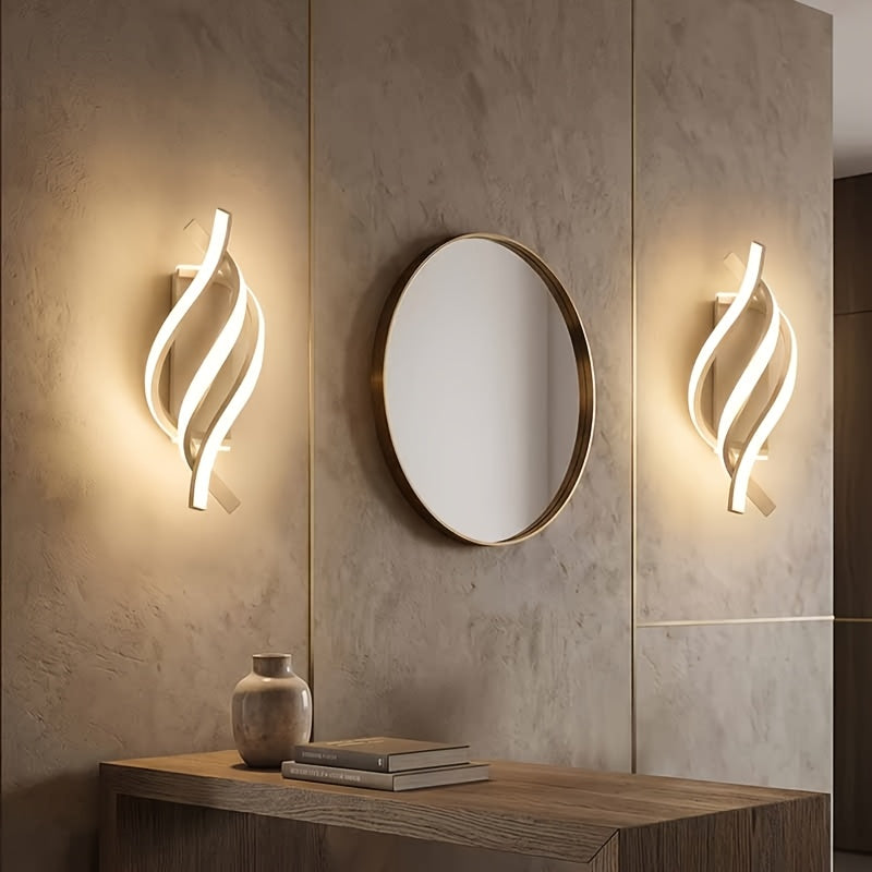 Applique murale LED torsadée en spirale, trois teintes, lot de 2 à 4