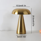 Lampe champignon sans fil en métal, 20,5 cm, 3 teintes et variateur