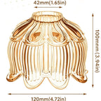 Lot de 2 tulipes lotus en verre nervuré pour douille E27, Ø 12 cm