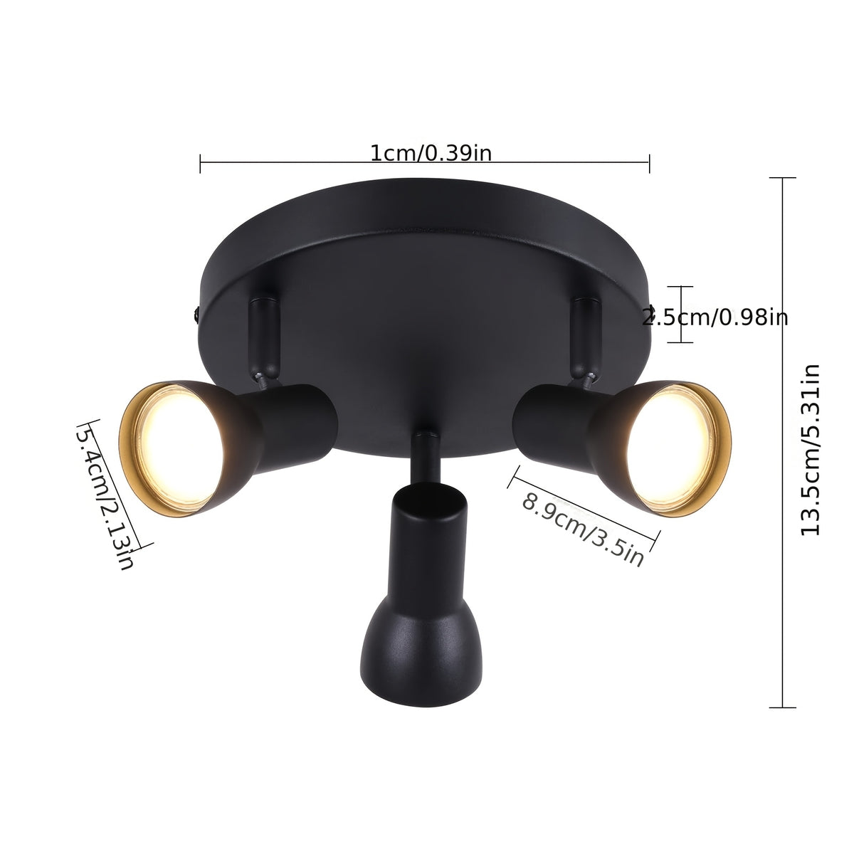 Spot de plafond noir orientable GU10, simple ou barre de 3 spots