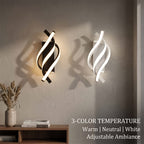 Applique murale LED torsadée en spirale, trois teintes, lot de 2 à 4