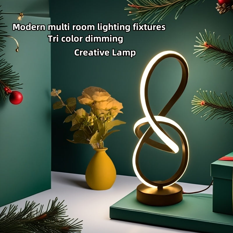 Lampe de bureau LED design en nœud lumineux, 31,5 cm, 3 teintes