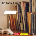 Lampe de bureau à pince rechargeable à tête rectangulaire, tactile