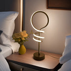 Lampe de bureau LED en tube lumineux, boucle et spirale noire, 46 cm