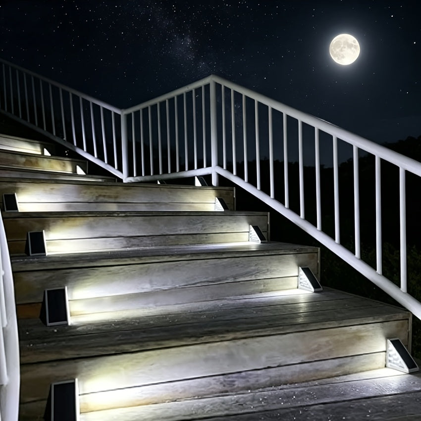 Balise solaire triangulaire pour marches d'escalier, lot de 2