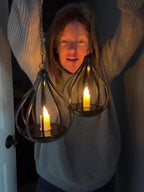 Suspension solaire goutte noire à bougie LED, à poser ou suspendre