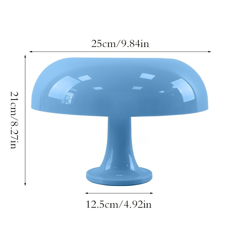 Lampe champignon bleu ciel en plastique brillant, LED, USB