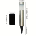 Lampe solaire borne en inox brossé, 27,8 cm, lot de 2 ou 4