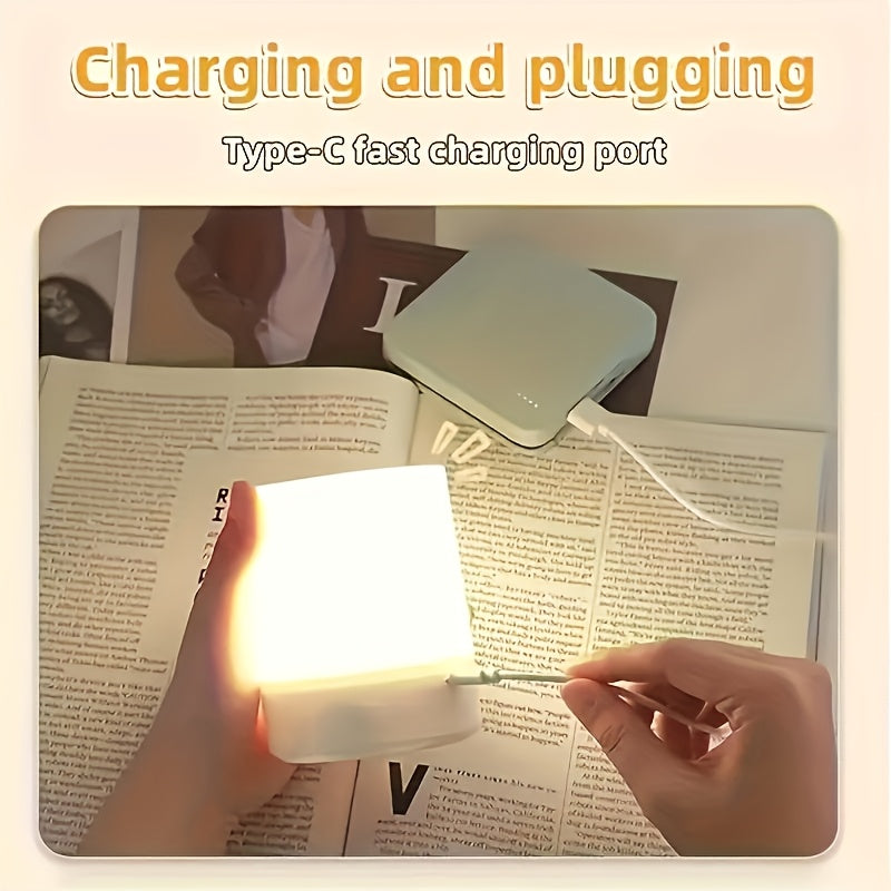 Petite lampe de chevet tactile rechargeable, cylindre de 10,5 cm
