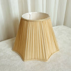 Abat-jour plissé beige doré à base festonnée en étoile, Ø 35 cm