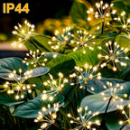 Lampe solaire de jardin feu d'artifice, 120 LED sur 6 tiges souples