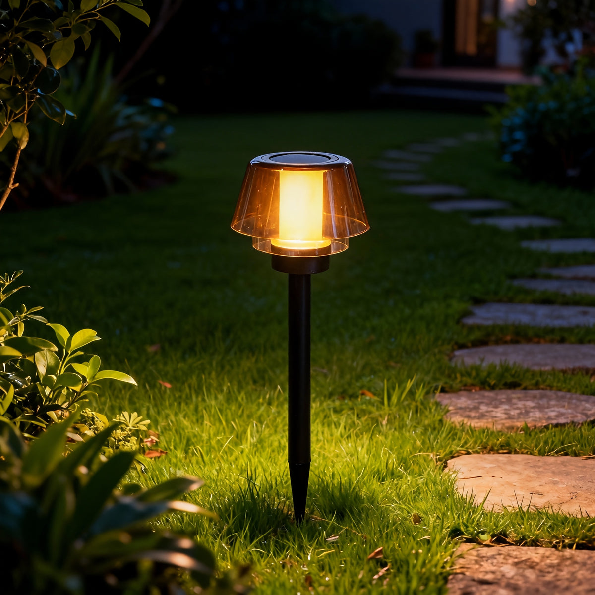 Lampe solaire à effet flamme, sur table ou piquet