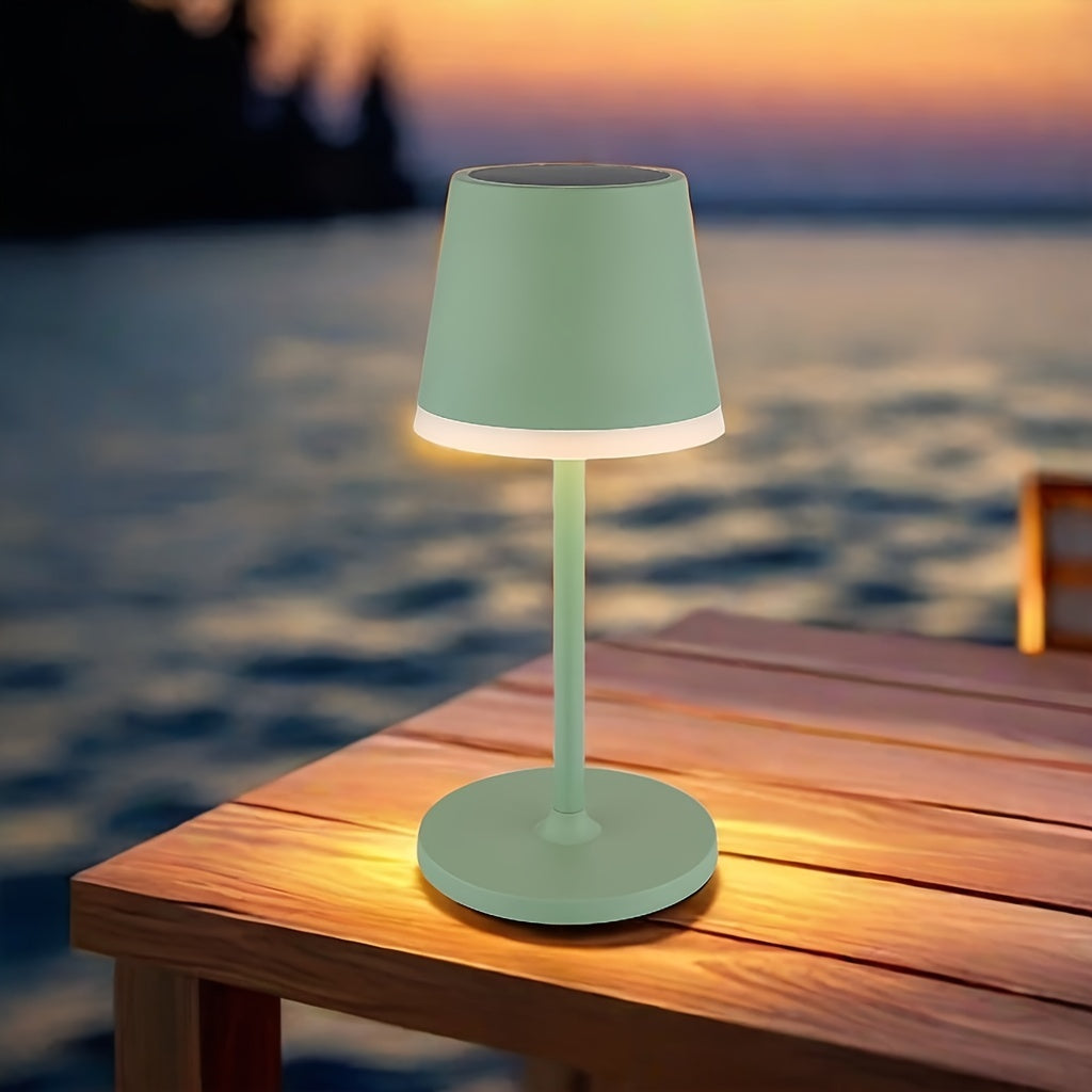 Lampe de table solaire vert sauge à deux hauteurs, IP44, 41 cm