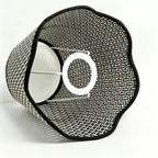 Lot de 2 abat-jours tissés noirs ajourés à bord festonné, Ø 18 cm