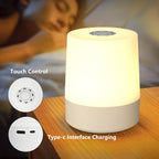 Petite lampe de chevet tactile rechargeable, cylindre de 10,5 cm
