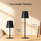 Lampe de table LED sans fil à abat-jour conique et deux hauteurs