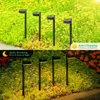 Bornes solaires de jardin à tête ronde, 2 hauteurs, par 8 ou 16