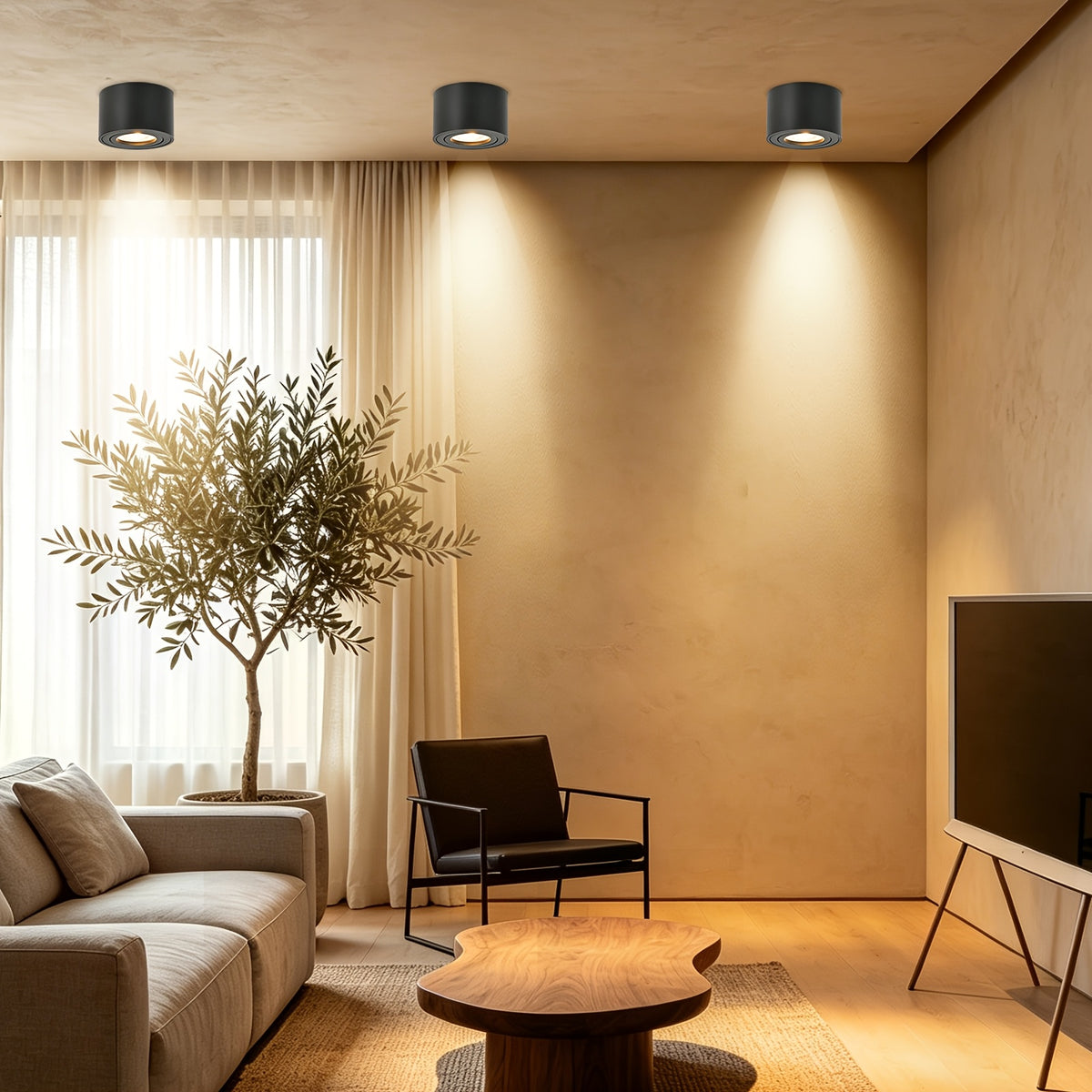 Spot cylindre orientable en aluminium pour plafond