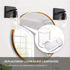Lot de 3 cylindres de remplacement en verre transparent, Ø 9 cm