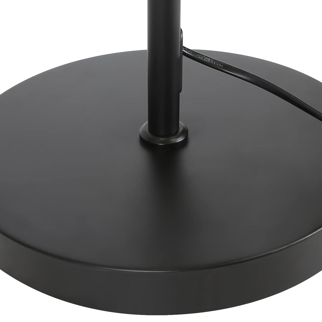 Lampadaire crosse noir à douille dorée apparente, 157 cm