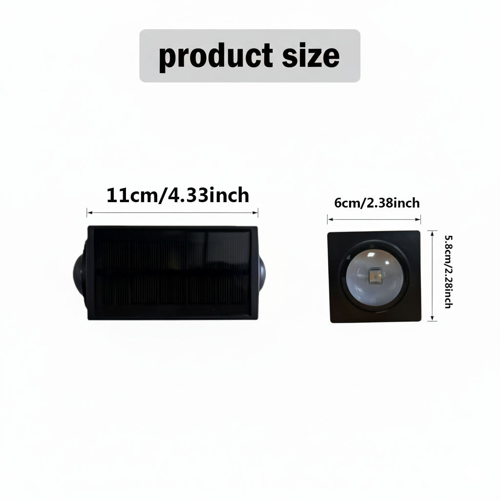 Applique murale solaire LED multicolore, faisceau haut et bas