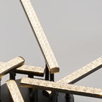 Plafonnier LED à branches rayonnantes, doré, noir ou blanc, 76 cm