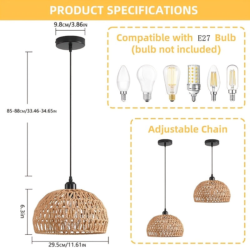Suspension bohème dôme ajouré aux ombres en losanges, Ø 29,5 cm