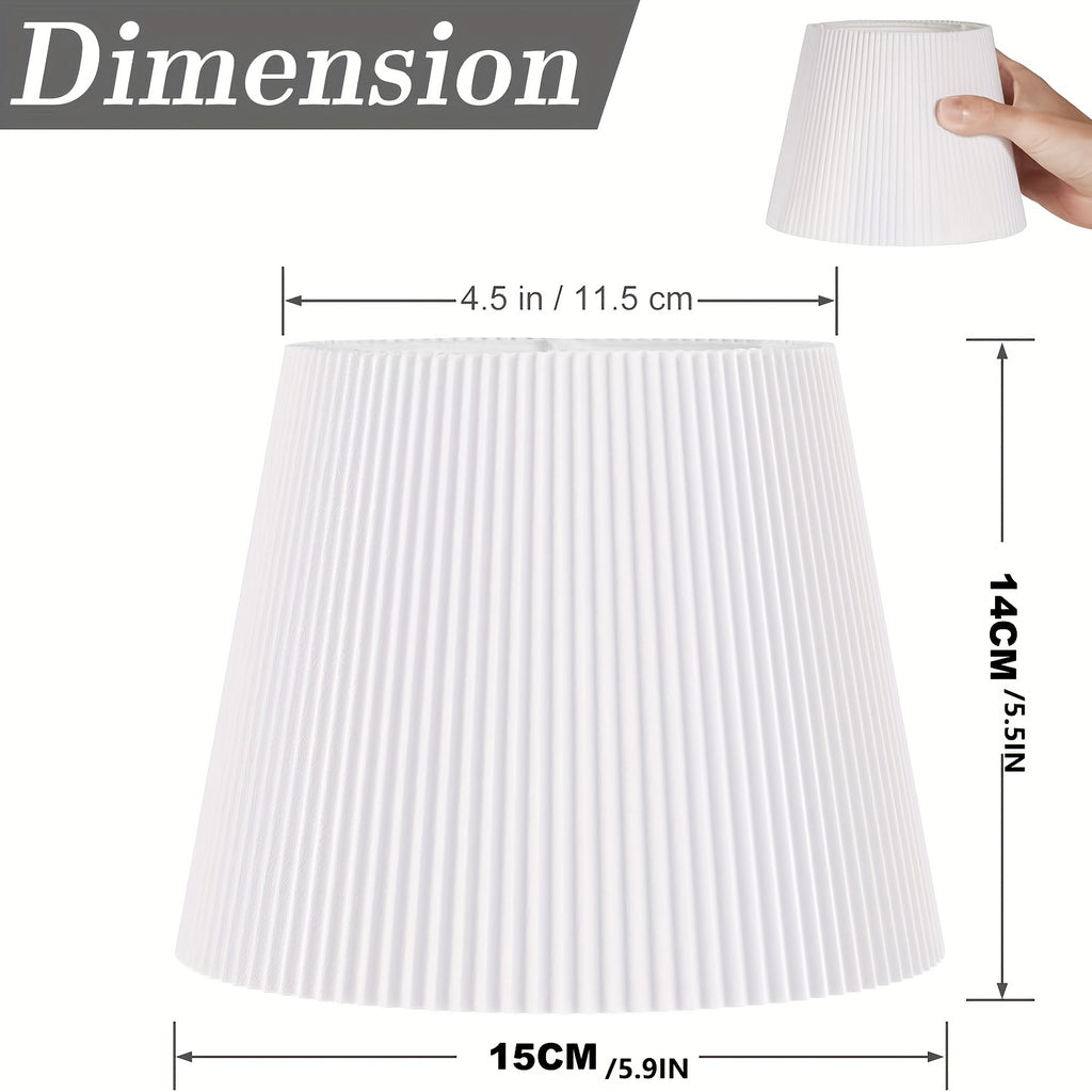 Lot de 2 abat-jour plissés blancs, Ø 15 x H 14 cm, pour douille E27