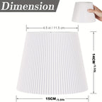 Lot de 2 abat-jour plissés blancs, Ø 15 x H 14 cm, pour douille E27