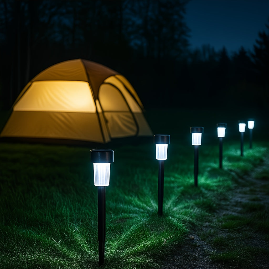 Lot de 24 balises solaires de jardin noires à 3 lumières, IP44