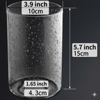Lot de 2 cylindres en verre bullé transparent, Ø 10 x H 15 cm
