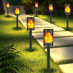 Torche solaire à effet flamme scintillante pour allée, 32 cm