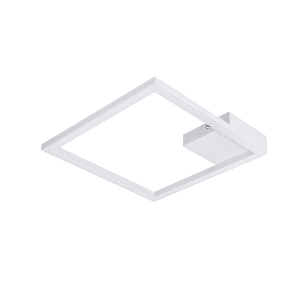 Plafonnier LED carré à cadre lumineux, 29,4 cm, noir ou blanc
