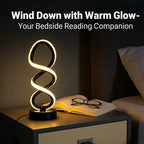 Lampe de bureau LED en double spirale, noire, blanche ou dorée